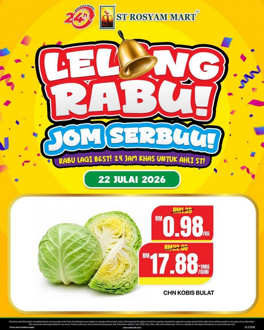 ST-Rosyam-Mart-Lelong-Rabu-Promotion-Fresh-Produce-and-Daily-Essentials-3 22 July 2026: ST Rosyam Mart Lelong Rabu Promotion, Fresh Produce and Daily Essentials Deals Including Cabbage at RM0.98/KG