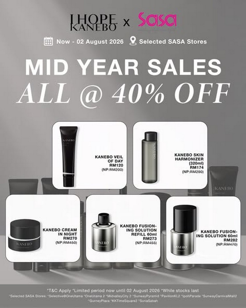 SaSa-Malaysia-KANEBO-Mid-Year-Beauty-Savings-Promotion-2 Now till 2 August 2026: SaSa Malaysia KANEBO Mid Year Beauty Savings Promotion – Enjoy Up to 40% OFF Selected Premium Skincare Favourites