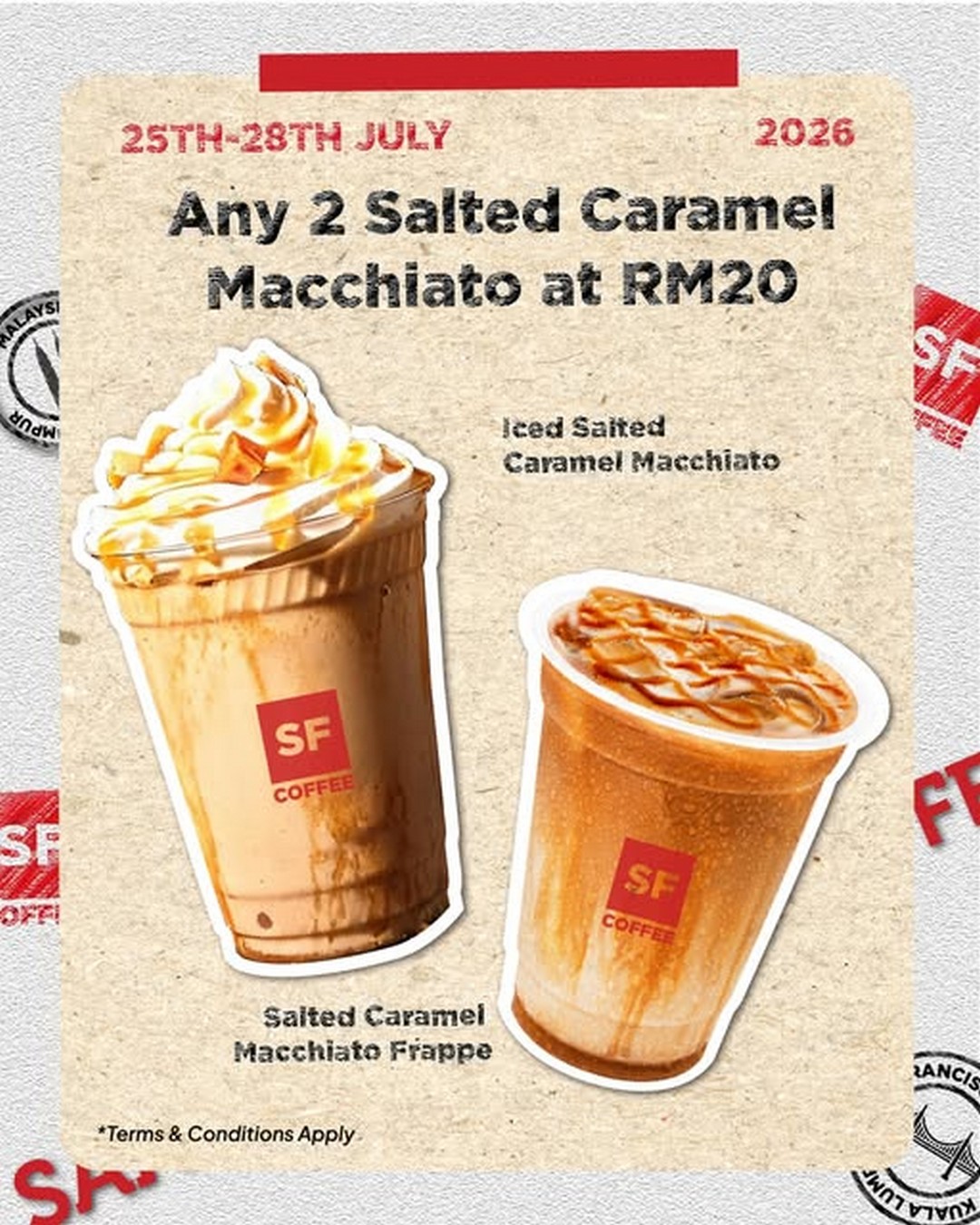 San-Francisco-Coffee-Salted-Caramel-Macchiato-Promotion 25-28 July 2026: San Francisco Coffee Salted Caramel Macchiato Promotion, Enjoy Any 2 Regular Drinks at Only RM20 Limited Time Offer