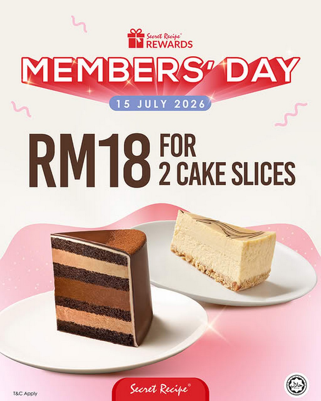 Secret-Recipe-Malaysia-Members-Cake-Day-Promotion 15 July 2026: Secret Recipe Malaysia Member's Cake Day Promotion – Enjoy 2 Cake Slices for RM18 Exclusive SR Rewards One-Day Sale