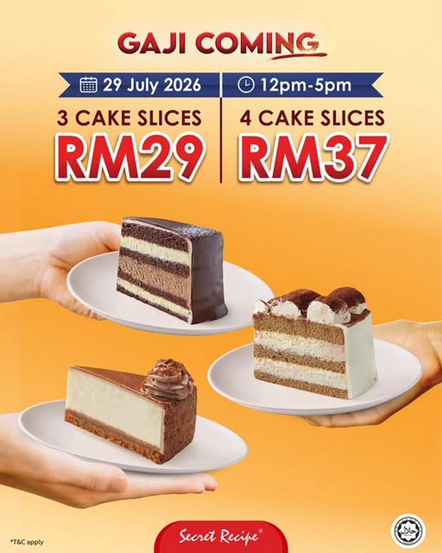 Secret-Recipe-Malaysia-Promotion-Enjoy-3-Cake-Slices-for-RM29 29 July 2026: Secret Recipe Malaysia: Promotion, Enjoy 3 Cake Slices for RM29 and 4 Cake Slices for RM37 Payday Cake Deal
