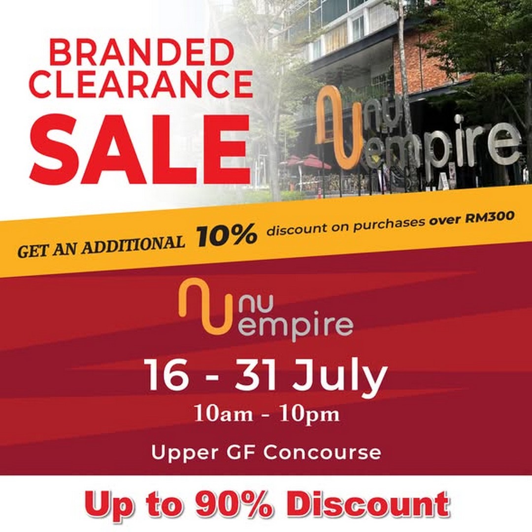 Shoppers-Hub-Branded-Clearance-Sale-at-Nu-Empire 16-31 July 2026: Shoppers Hub: Branded Clearance Sale at Nu Empire with Up To 90% Off International Fashion Brands and Extra 10% Discount Promotion
