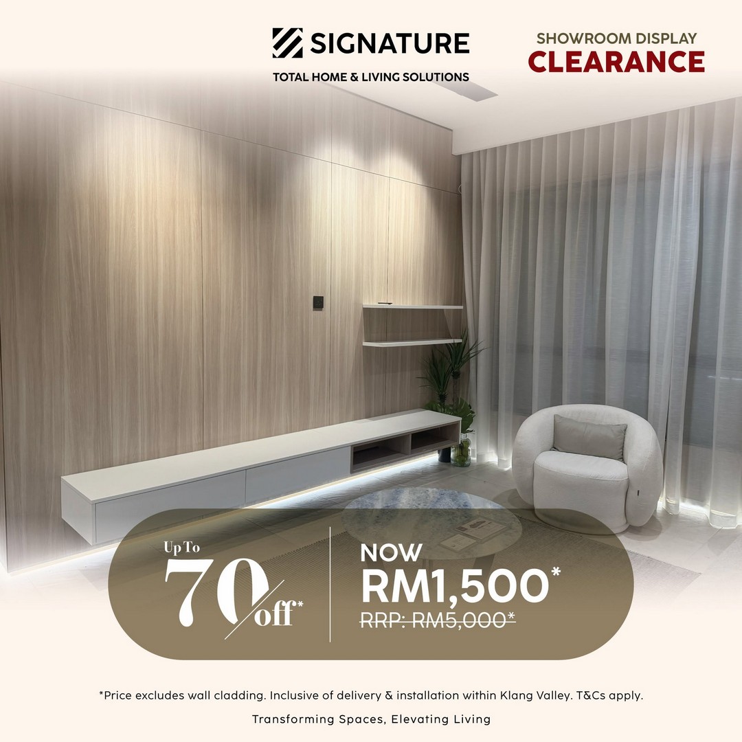 Signature-Malaysia-Showroom-Display-Sale-8 24 July 2026 onwards: Signature Malaysia Showroom Display Clearance Sale Up To 70% OFF on Kitchen Cabinets, Furniture, Wardrobes and Home Furnishing Items