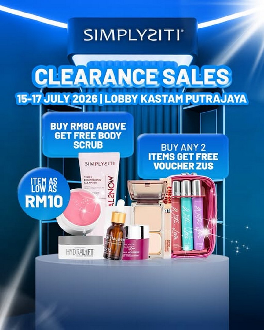 SimplySiti-Clearance-Sale-Promotion-at-Putrajaya-Customs-Lobby 15–17 July 2026: SimplySiti Clearance Sale Promotion at Putrajaya Customs Lobby – Beauty Products from RM10 with Free Gifts and ZUS Voucher Offers