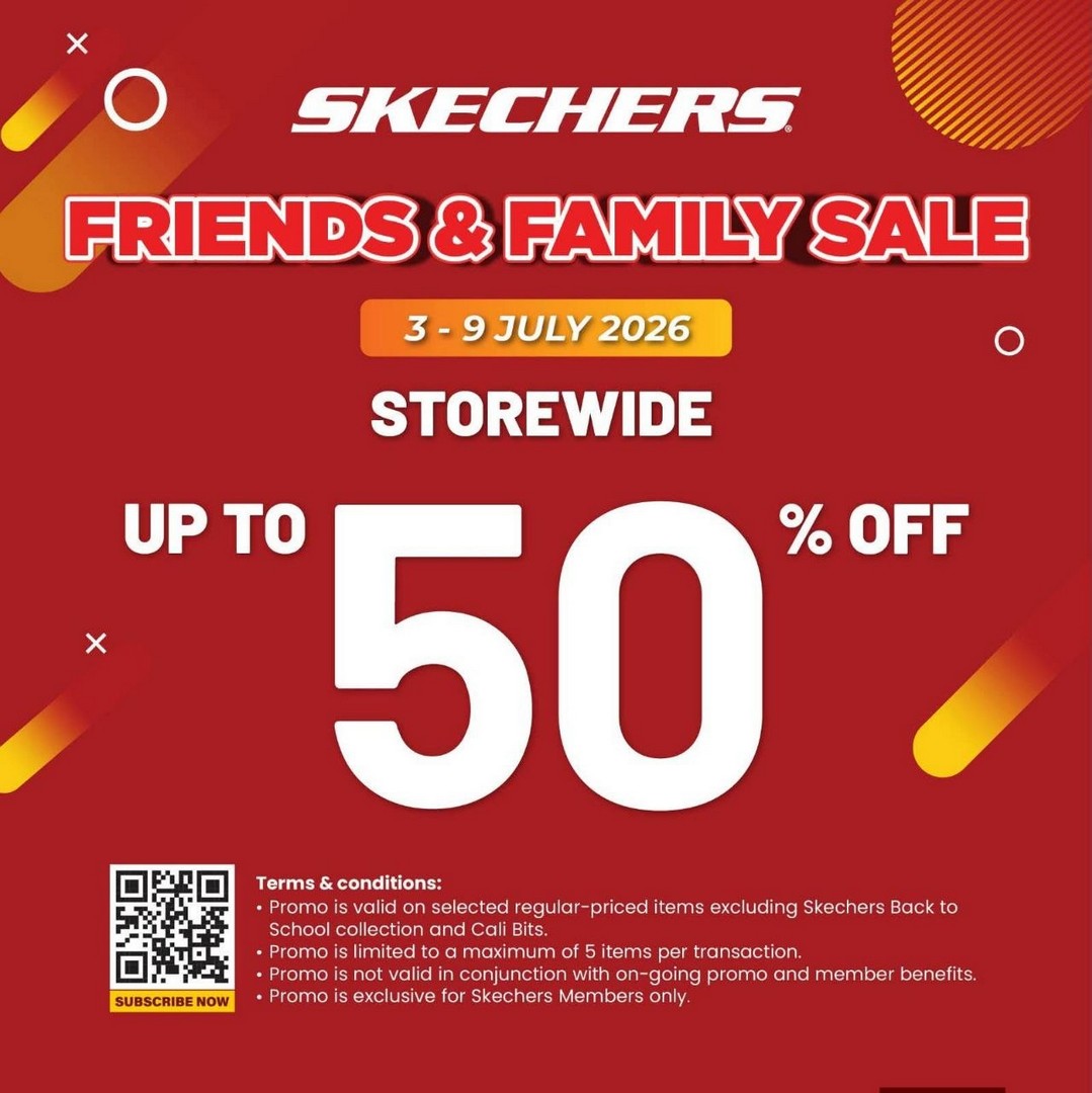 Skechers-Malaysia-Friends-and-Family-Sale 3–9 July 2026: Skechers Malaysia Friends and Family Sale – Enjoy 50% Off Footwear, Pickleball Shoes, Sports Apparel and Accessories Promotion