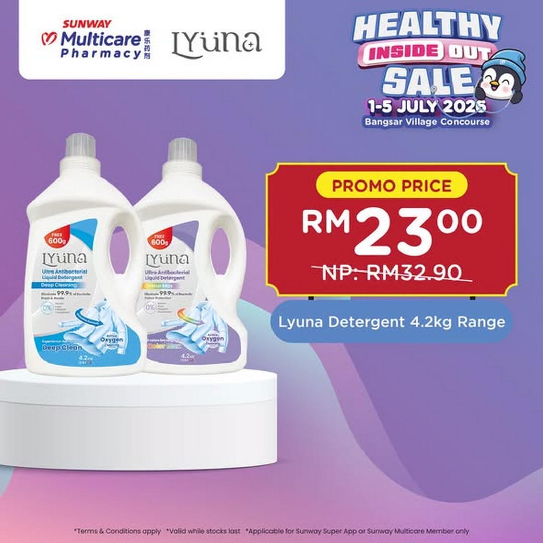 Sunway-Multicare-Pharmacy-Healthy-Inside-Out-Sale-3 1–5 July 2026: Sunway Multicare Pharmacy Healthy Inside Out Sale – Enjoy Massive Savings on Lyuna Essentials at Bangsar Village Promotion