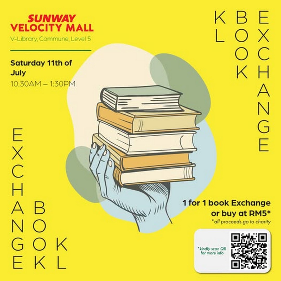 Sunway-Velocity-Mall-KL-Book-Exchange-Event-–-Book-Swap-Promotion 11 July 2026: Sunway Velocity Mall KL Book Exchange Event – Book Swap Promotion with RM5 Charity Books at V-Library