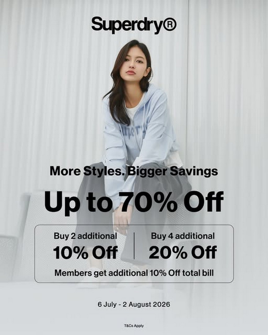 Superdry-Malaysia-Mid-Year-Fashion-Sale 6 July – 2 August 2026: Superdry Malaysia Mid-Year Fashion Sale Promotion – Enjoy Up to 70% OFF Plus Extra Member Discounts at LaLaport BBCC