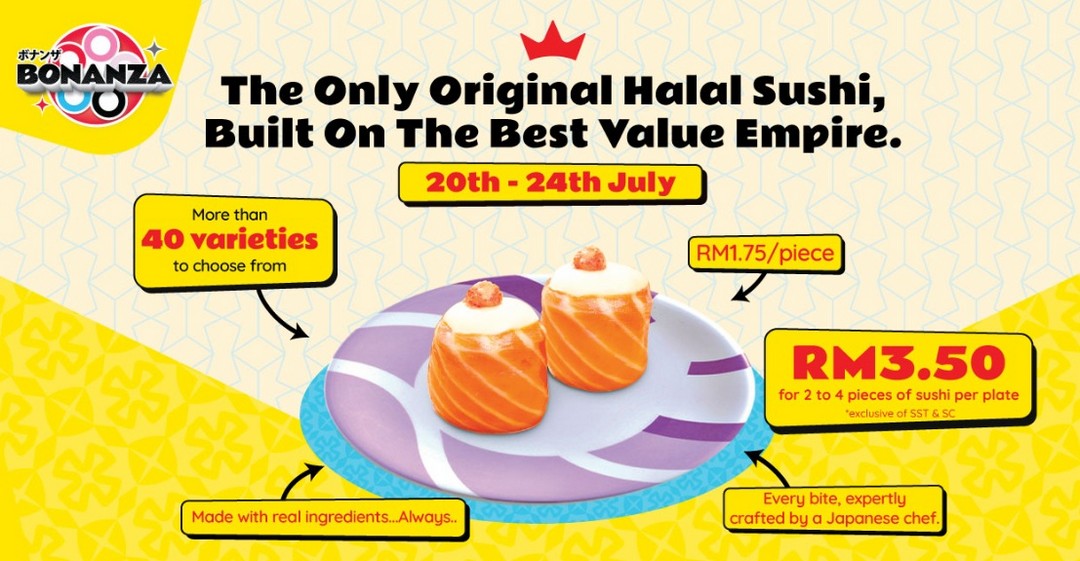 Sushi-King-Sushi-Bonanza-Promotion-–-Enjoy-More-Than-40-Sushi 20-24 July 2026: Sushi King Sushi Bonanza Promotion – Enjoy More Than 40 Sushi Varieties from Only RM3.50 Per Plate with Member Rewards