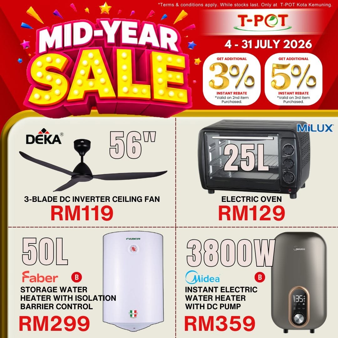 T-Pot-Malaysia-Mid-Year-Sale-Promotion-10 4–31 July 2026: T-Pot Malaysia Mid-Year Sale Promotion – Buy More, Save More on Home Appliances with Exclusive Energy Rebates