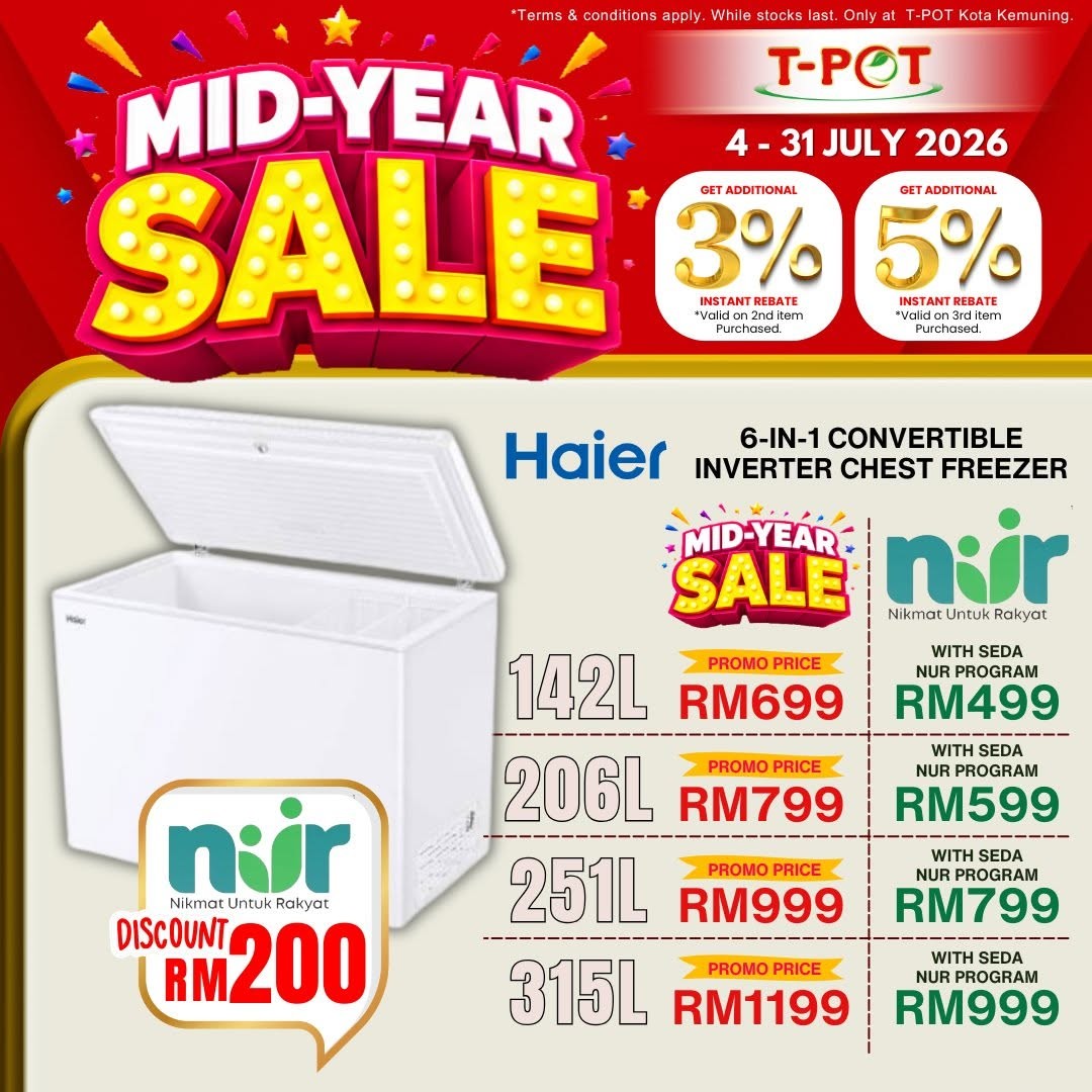 T-Pot-Malaysia-Mid-Year-Sale-Promotion-5 4–31 July 2026: T-Pot Malaysia Mid-Year Sale Promotion – Buy More, Save More on Home Appliances with Exclusive Energy Rebates