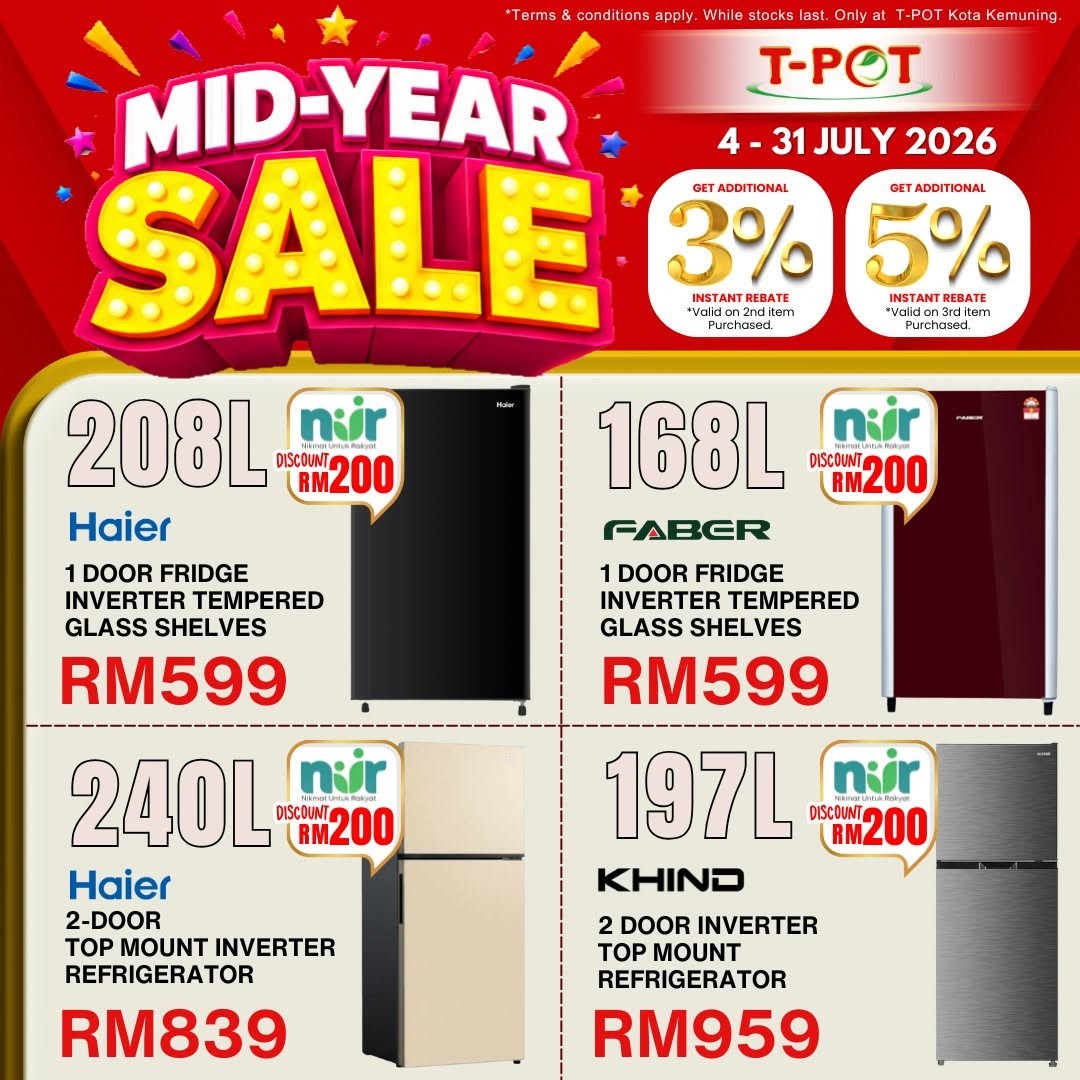 T-Pot-Malaysia-Mid-Year-Sale-Promotion-6 4–31 July 2026: T-Pot Malaysia Mid-Year Sale Promotion – Buy More, Save More on Home Appliances with Exclusive Energy Rebates