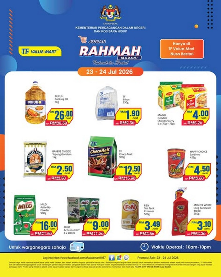 TF-Value-Mart-Malaysia-Jualan-Rahmah-Promotion-1 23-24 July 2026: TF Value-Mart Malaysia Jualan Rahmah Promotion at TF Value-Mart Nusa Bestari with Great Everyday Savings