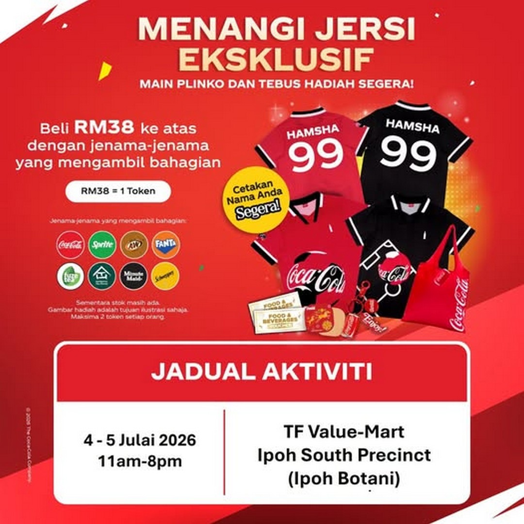 TF-Value-Mart-Sports-Jersey-Promotion-at-Ipoh-South-Precinct 4–5 July 2026: TF Value-Mart Sports Jersey Promotion at Ipoh South Precinct – Spend RM38 and Play Plinko to Win Exclusive Instant Jerseys and Rewards