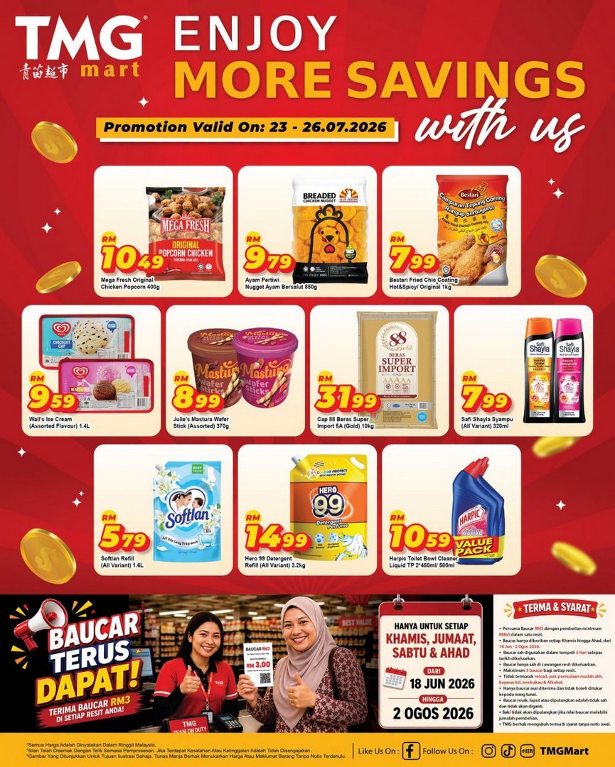 TMG-Mart-Promotion-Weekend-Savings 23-26 July 2026: TMG Mart Promotion, Weekend Savings Event with FREE RM3 Voucher Rewards and Grocery Deals