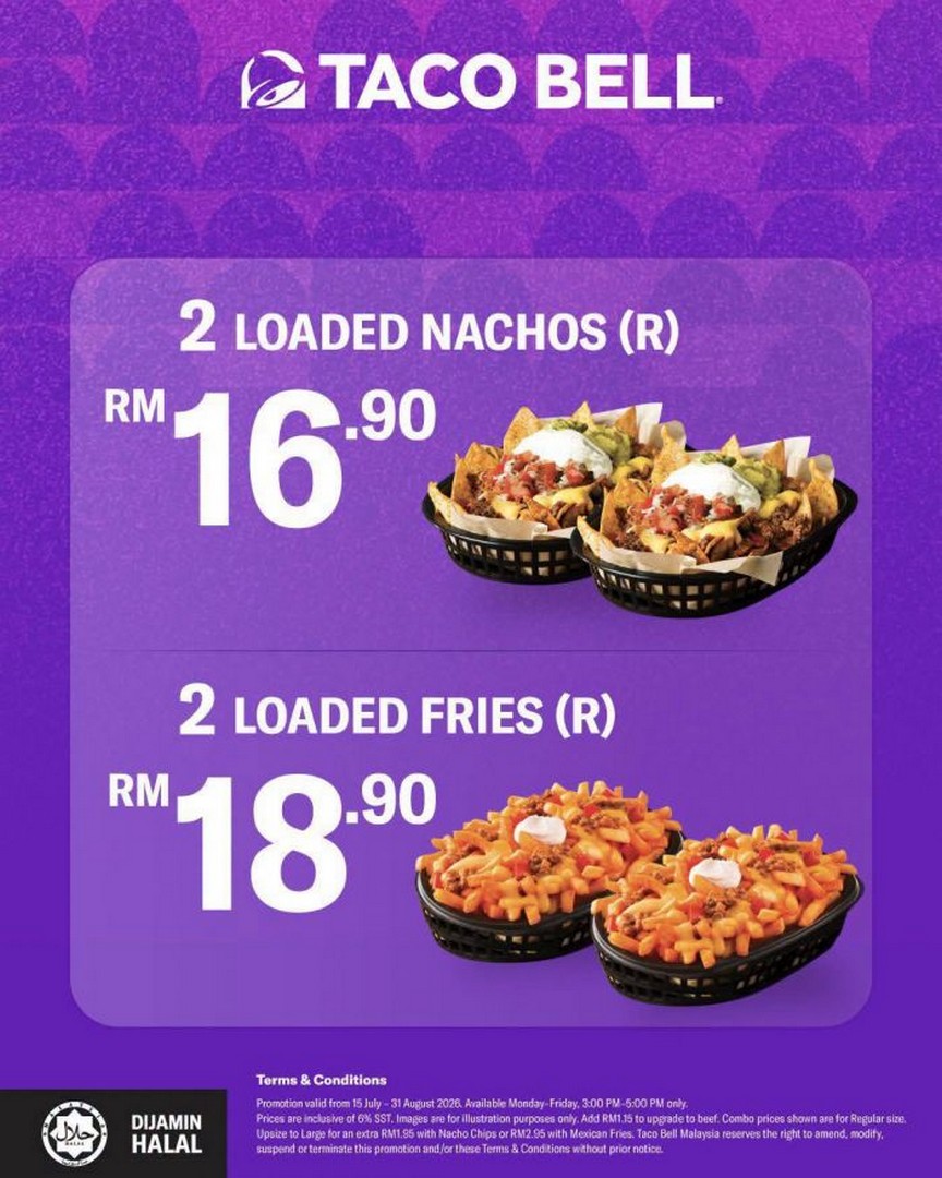 Taco-Bell-Malaysia-Bell-Crazy-Hour-Promotion-4 15 July-31 August 2026: Taco Bell Malaysia Bell Crazy Hour Promotion, Enjoy 2 Regular Combos from RM28 During Afternoon Deal