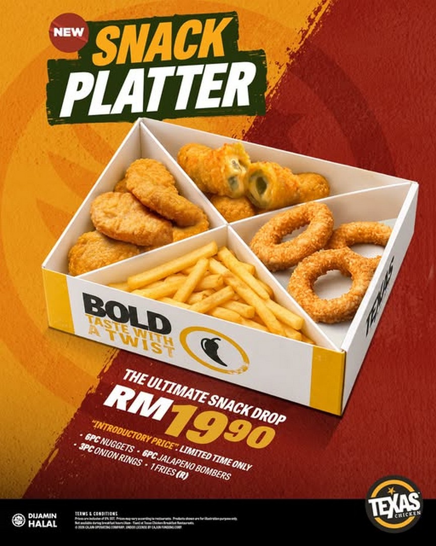 Texas-Chicken-Malaysia-Snack-Platter-Promotion 21 July 2026 onwards: Texas Chicken Malaysia Snack Platter Promotion – Enjoy a Tasty Sharing Feast from Only RM19.90 Across Participating Outlets