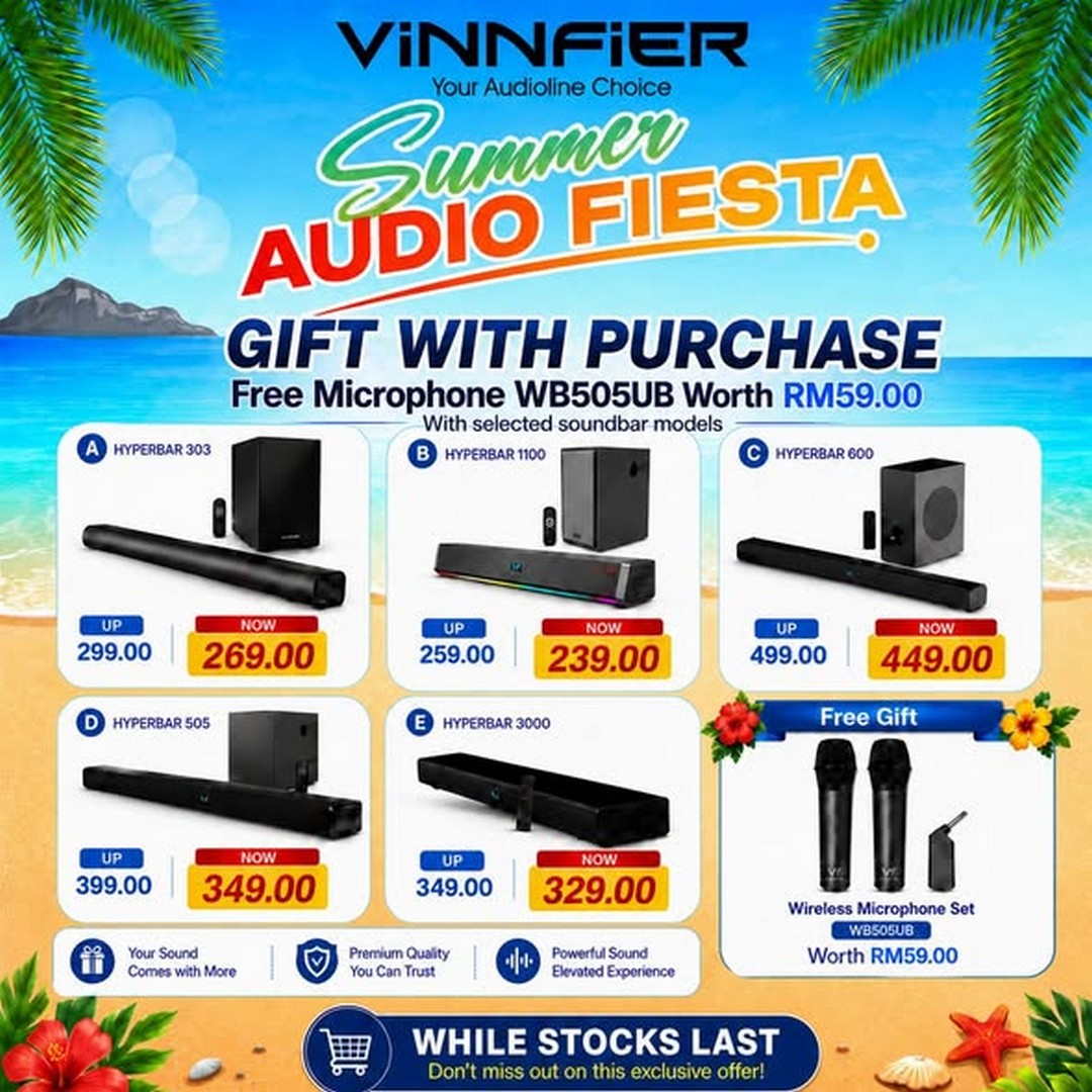 VINNFIER-Summer-Audio-Fiesta-Sale-at-IOI-City-Mall-Putrajaya-3 23 July–5 August 2026: VINNFIER Summer Audio Fiesta Sale at IOI City Mall Putrajaya – Enjoy Up to 50% Rebates Plus Early Bird Deals from RM0.99