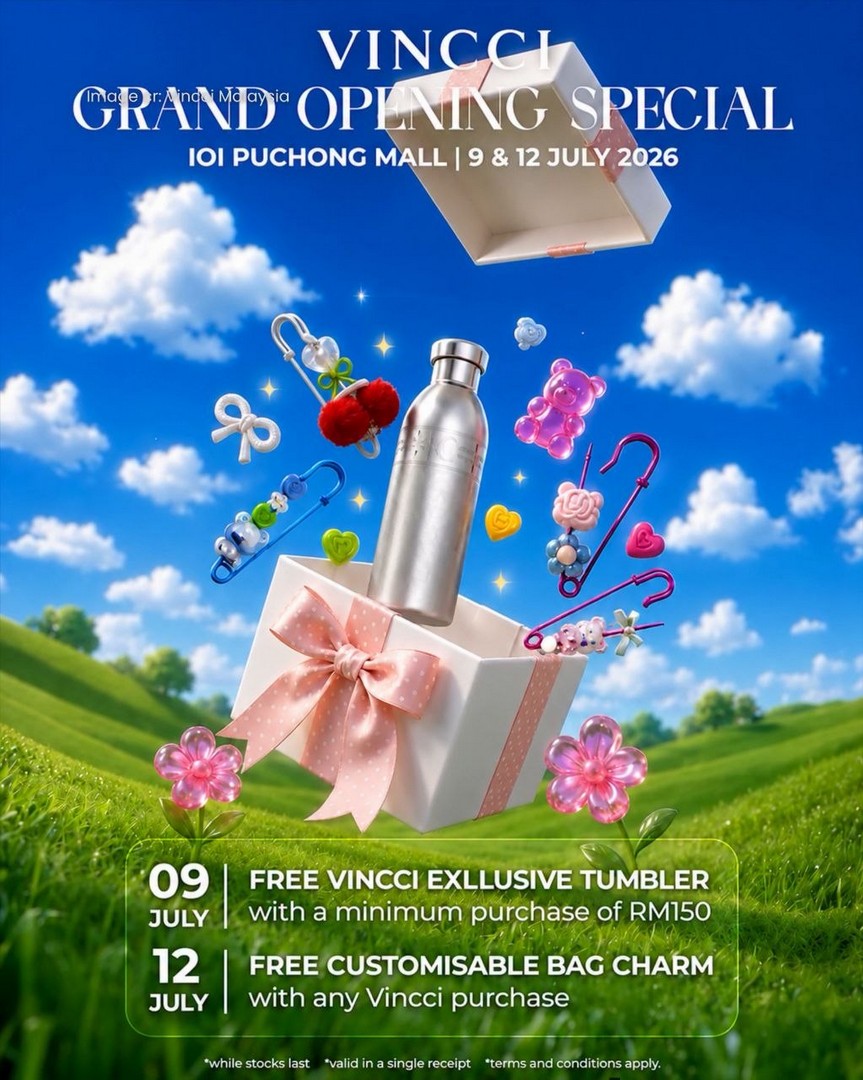 Vincci-IOI-Mall-Puchong-Grand-Opening-Promotion 9-12 July 2026: Vincci IOI Mall Puchong Grand Opening Promotion with FREE Exclusive Gifts and Opening Specials