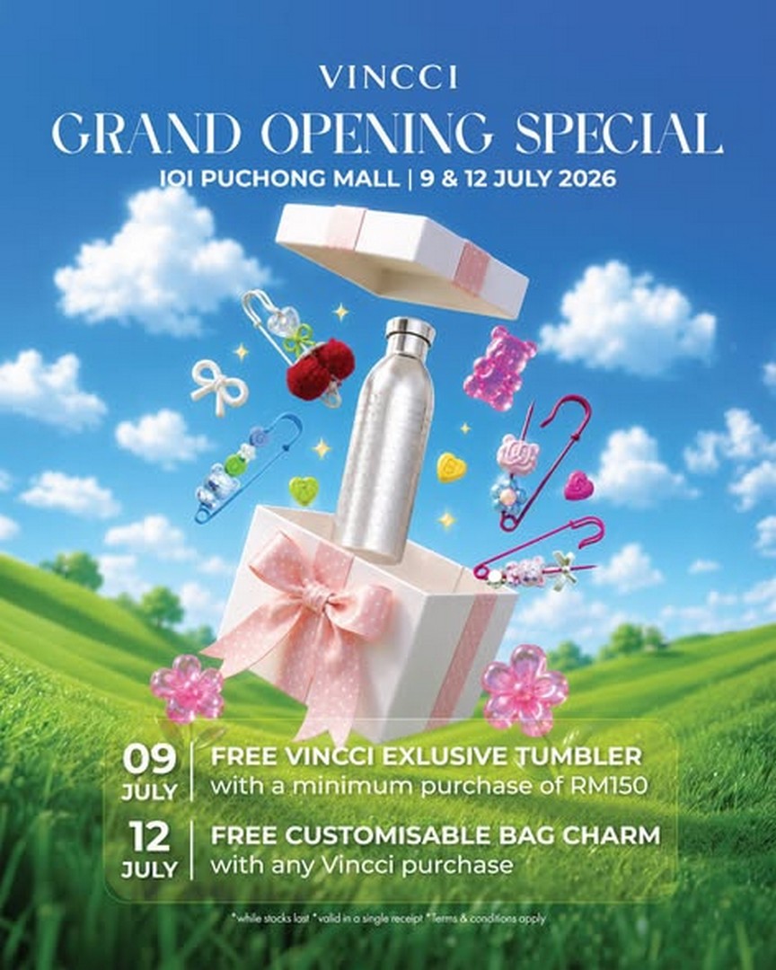 Vincci-IOI-Puchong-Mall-Grand-Opening-Promotio-2 9-12 July 2026: Vincci IOI Puchong Mall Grand Opening Promotion – Free Exclusive Gifts, Butterbear Rewards and Shopping Specials