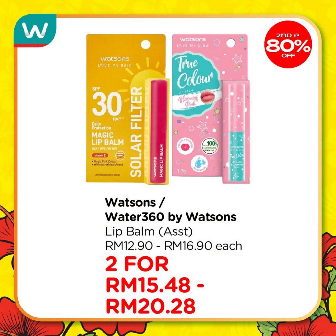 Watsons-Malaysia-Sale-Promotion-12 23 July-2 September 2026: Watsons Malaysia, Sale Promotion: Up to 80% Discount on Second Item Watsons Collection Products Plus Holiday Package Giveaway