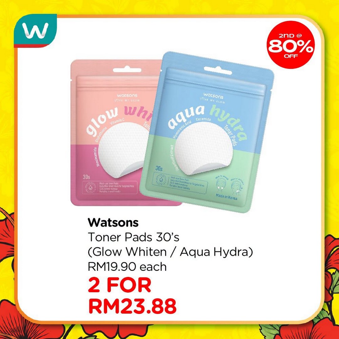 Watsons-Malaysia-Sale-Promotion-14 23 July-2 September 2026: Watsons Malaysia, Sale Promotion: Up to 80% Discount on Second Item Watsons Collection Products Plus Holiday Package Giveaway