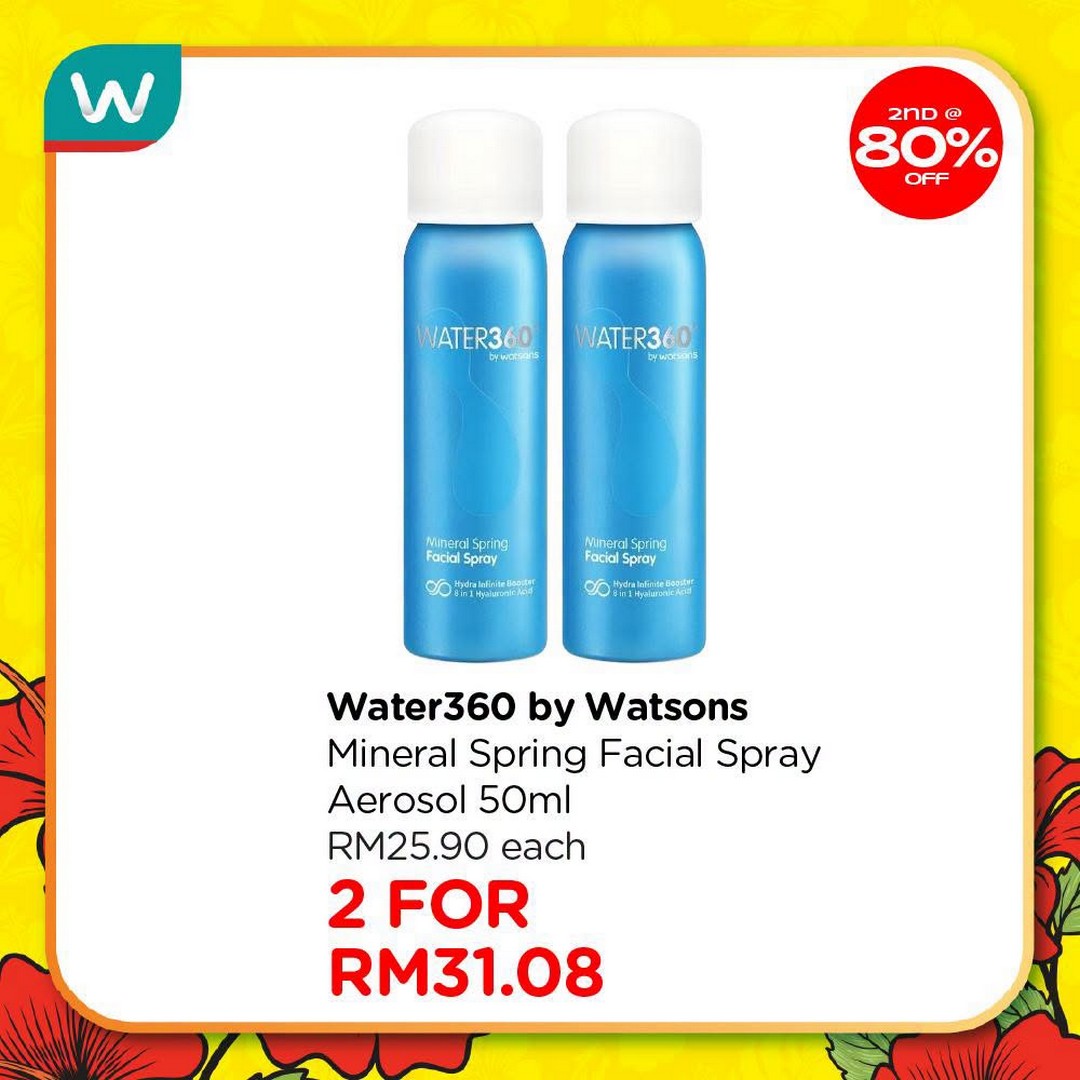 Watsons-Malaysia-Sale-Promotion-20 23 July-2 September 2026: Watsons Malaysia, Sale Promotion: Up to 80% Discount on Second Item Watsons Collection Products Plus Holiday Package Giveaway