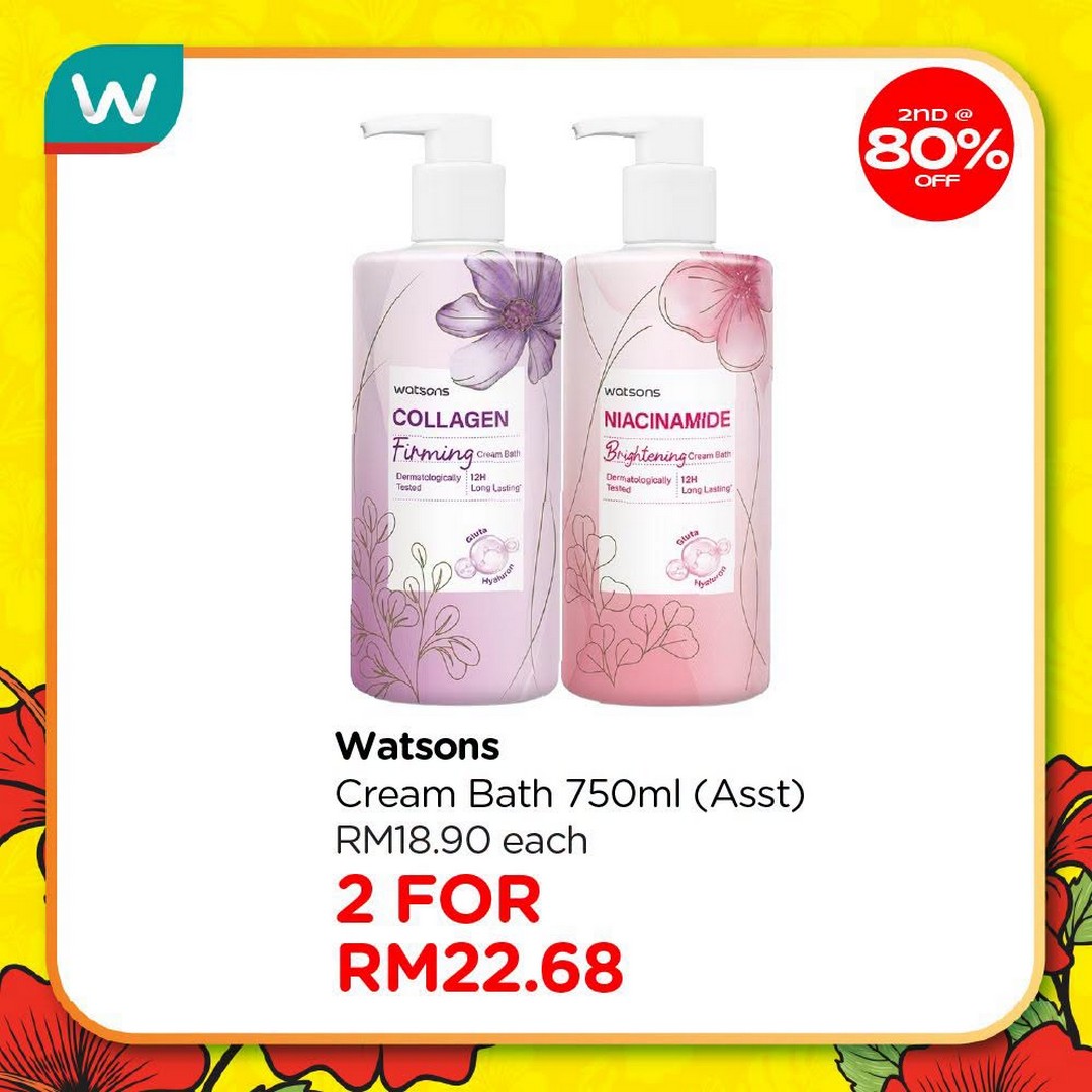 Watsons-Malaysia-Sale-Promotion-7 23 July-2 September 2026: Watsons Malaysia, Sale Promotion: Up to 80% Discount on Second Item Watsons Collection Products Plus Holiday Package Giveaway