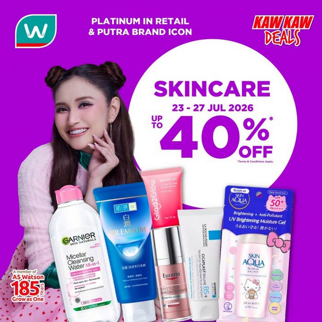 Watsons-Malaysia-Skincare-Sale 23-27 July 2026: Watsons Malaysia Skincare Sale – Enjoy Up to 40% OFF on Trusted Beauty and Skincare Essentials