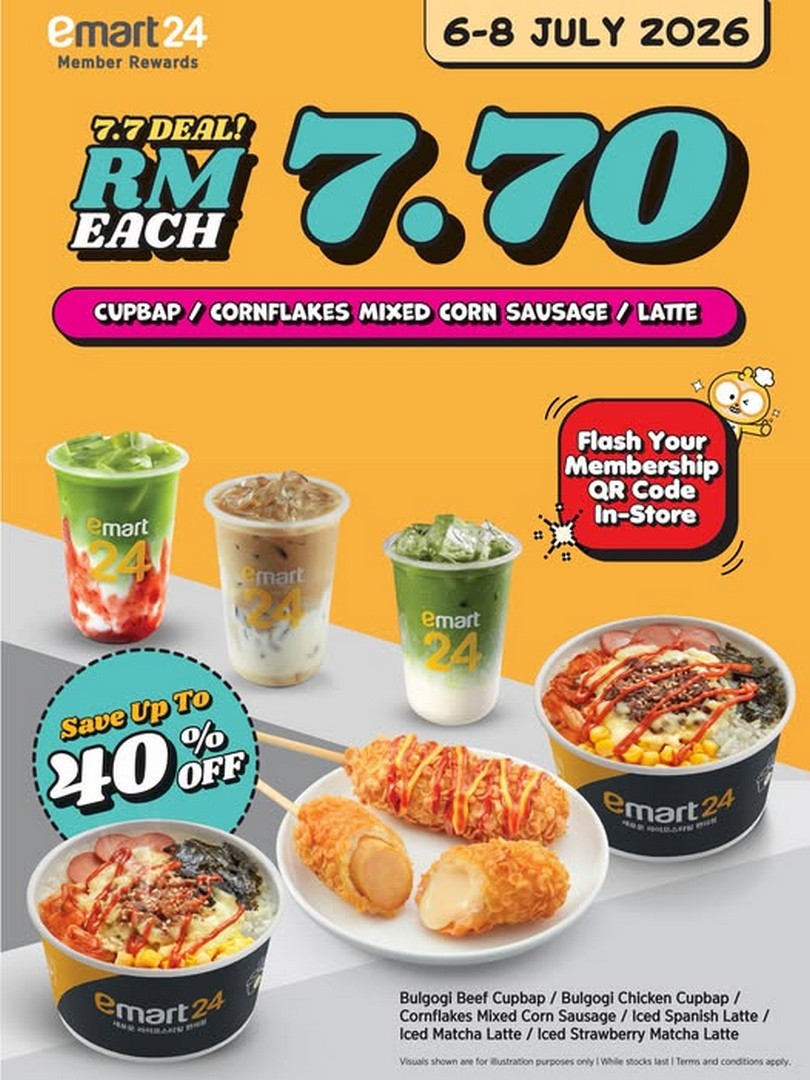 emart24-Malaysia-7.7-RM7.70-Deal-Promotion-Featuring-Selected-K-Food-and-Beverages 6–8 July 2026: emart24 Malaysia, 7.7 RM7.70 Deal Promotion Featuring Selected K-Food and Beverages Across All Stores and App