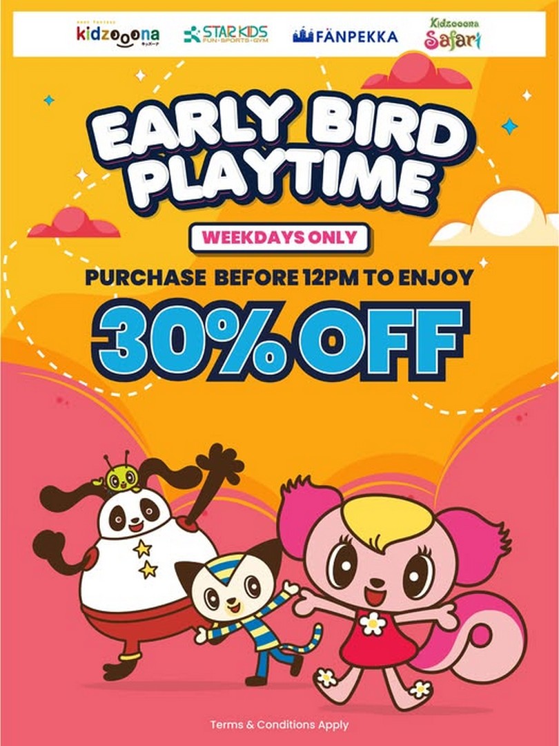 kidzooona-Malaysia-Early-Bird-30-Promotion-–-Save-More 6 July 2026 onwards: kidzooona Malaysia Early Bird 30% Promotion – Save More on Weekday Family Playtime Before 12PM