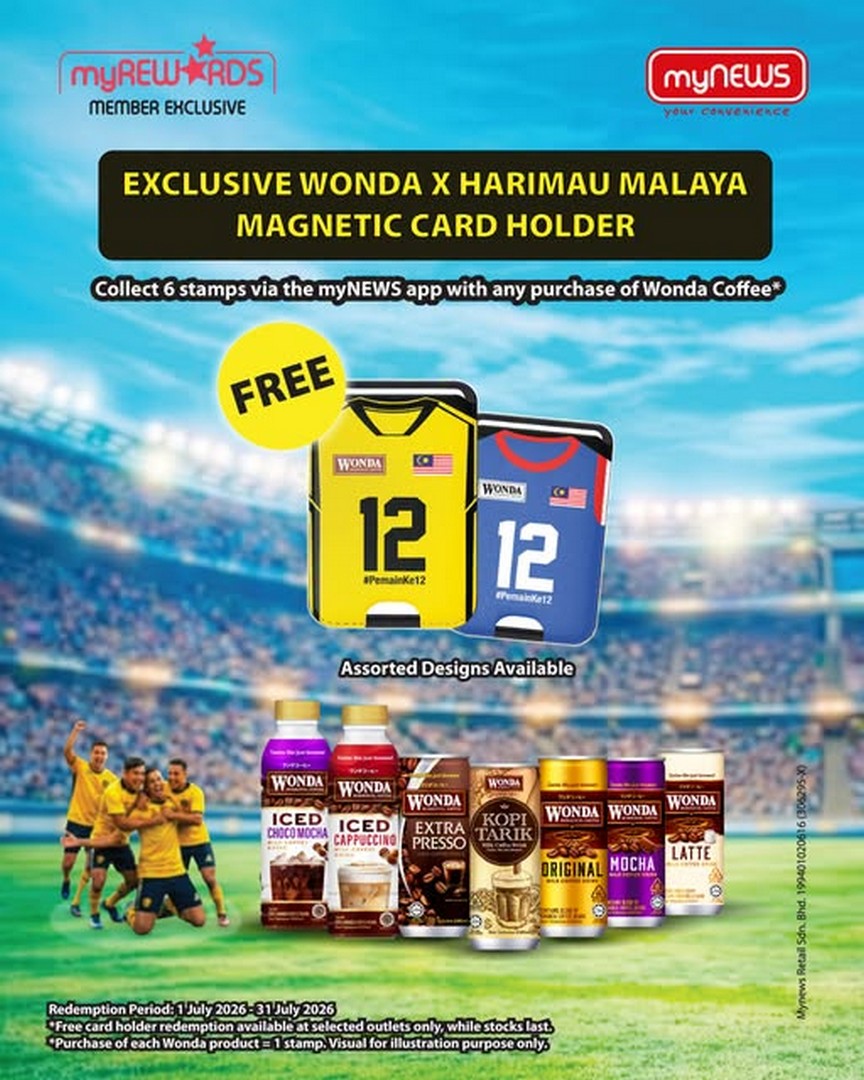 myNEWS-Malaysia-x-Wonda-Coffee-Harimau-Malaya-Magnetic 1-31 July 2026: myNEWS Malaysia x Wonda Coffee Harimau Malaya Magnetic Card Holder Giveaway Campaign – Limited Edition Football Collectible Promotion