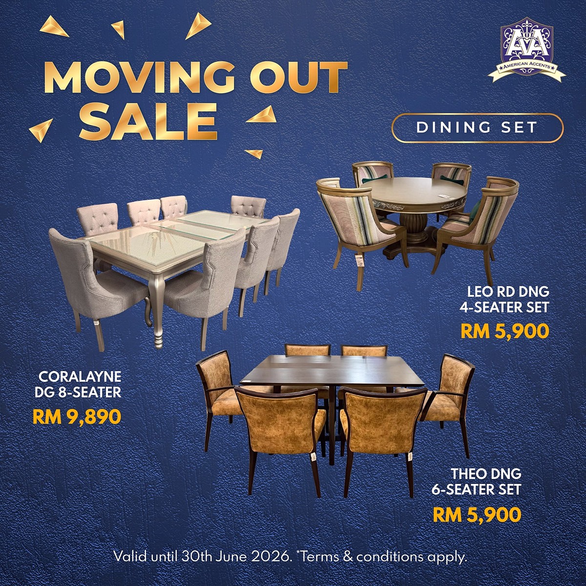 2 Now till 31 August 2026: American Accents Furniture Moving Out Sale, Final Display Sets & Stocks with 0% Interest Instalment Up to 48 Months