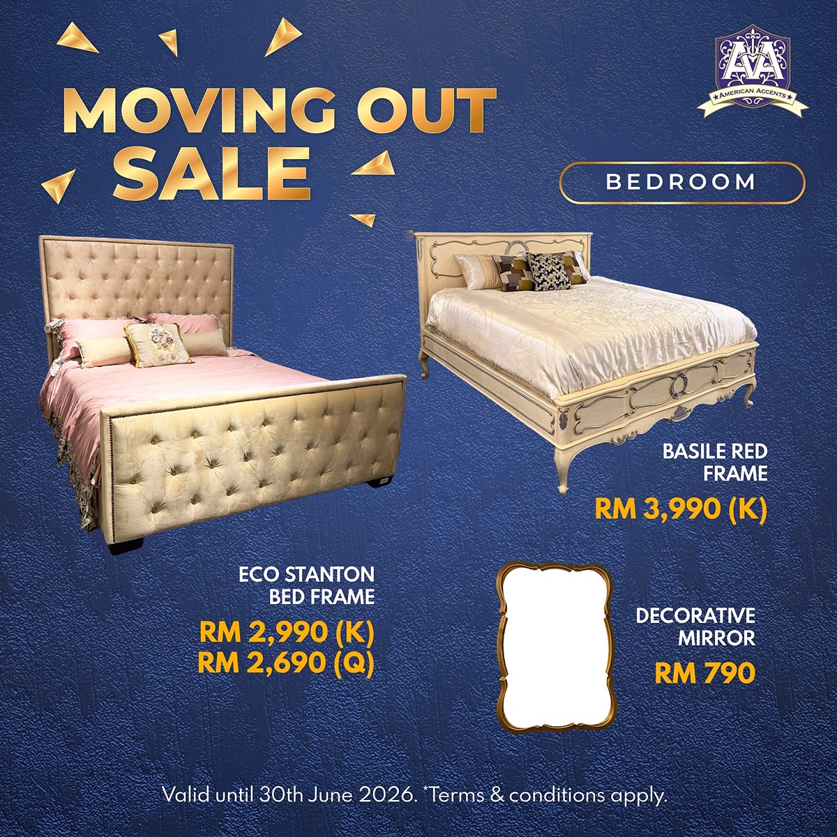 3 Now till 31 August 2026: American Accents Furniture Moving Out Sale, Final Display Sets & Stocks with 0% Interest Instalment Up to 48 Months