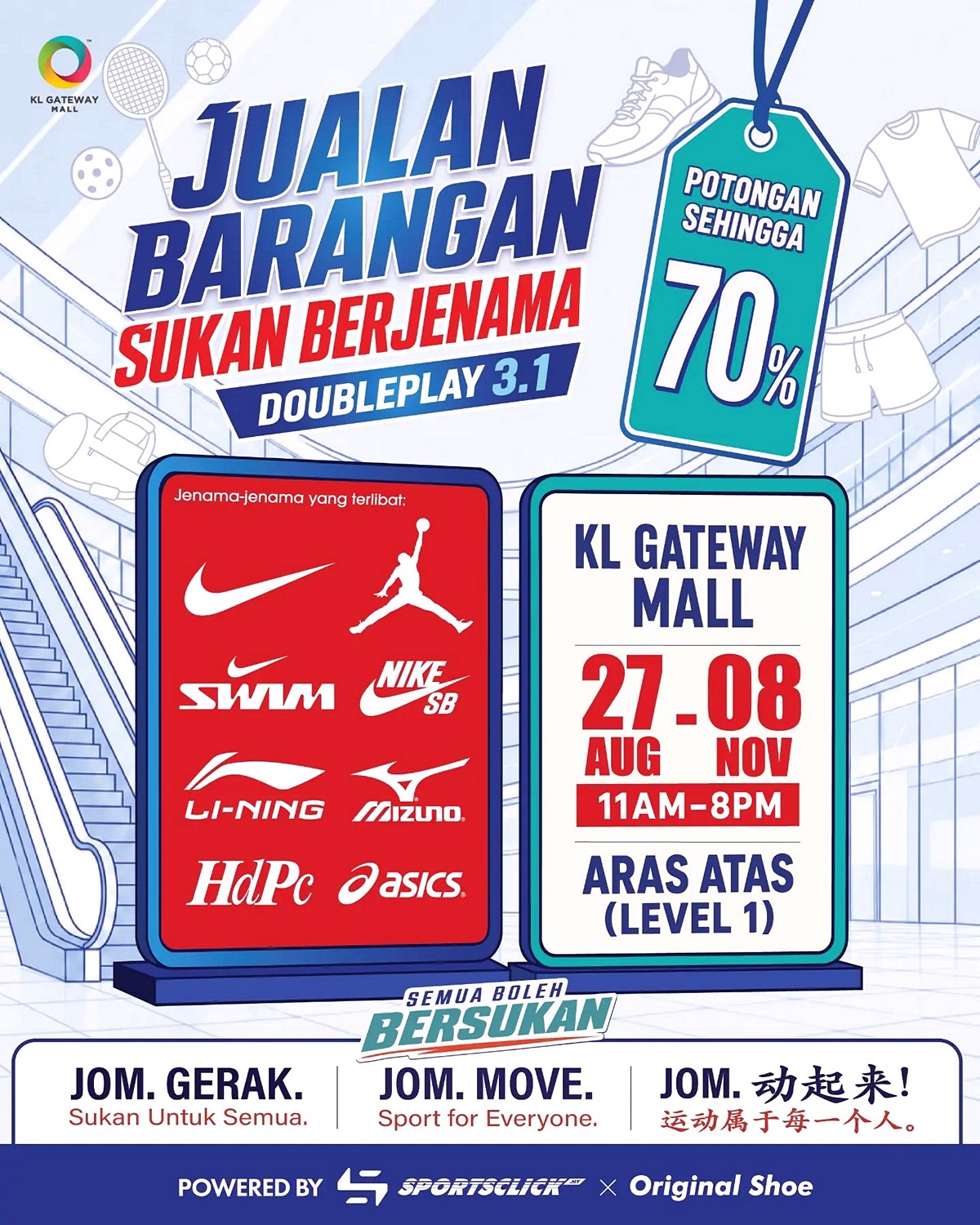787817975_18618631615015948_2584140947562831295_n 27 August–8 November 2026: Sportsclick Malaysia Sports Clearance Sale at KL Gateway Mall, Up to 70% Off Nike, Li-Ning, Mizuno, ASICS & More