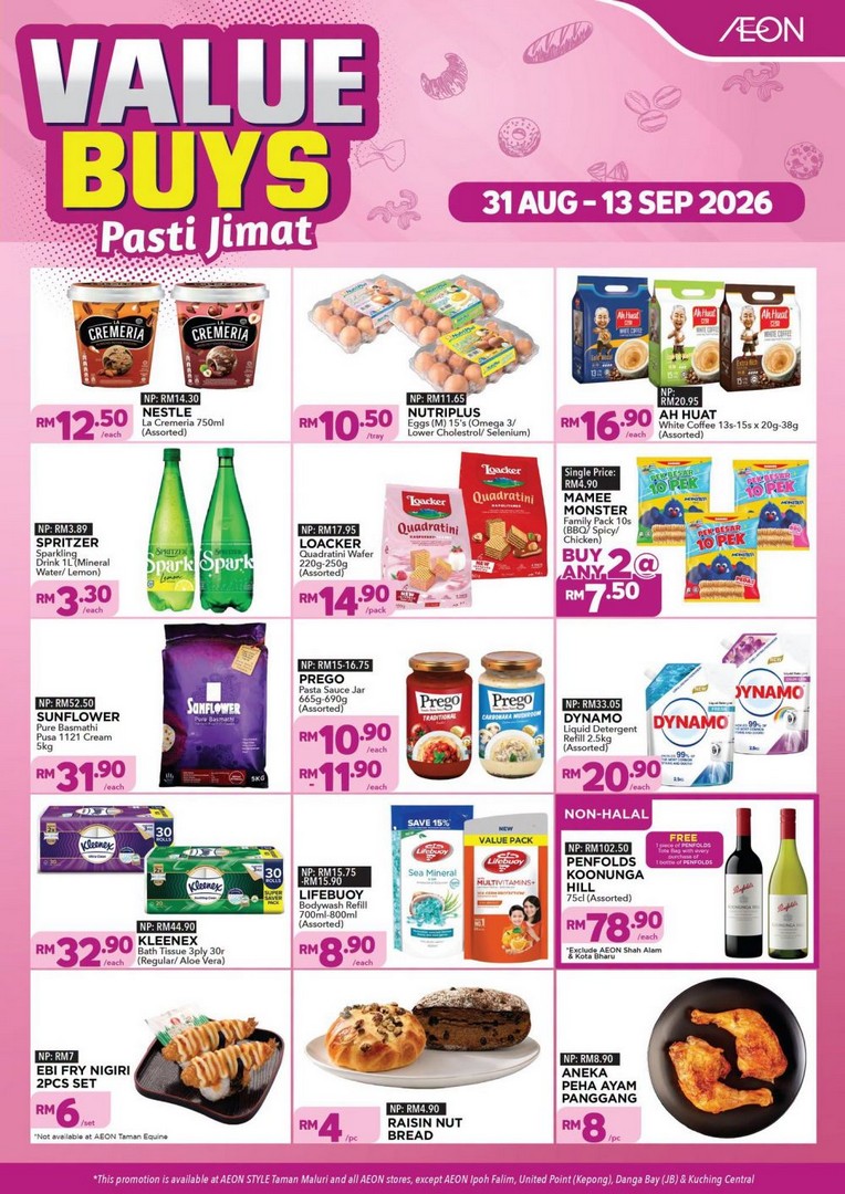 AEON-Malaysia-Value-Buys-Pasti-Jimat-Promotion 31 August-13 September 2026: AEON Malaysia: Value Buys Pasti Jimat Promotion with Basmathi Rice RM31.90 & Grocery Deals
