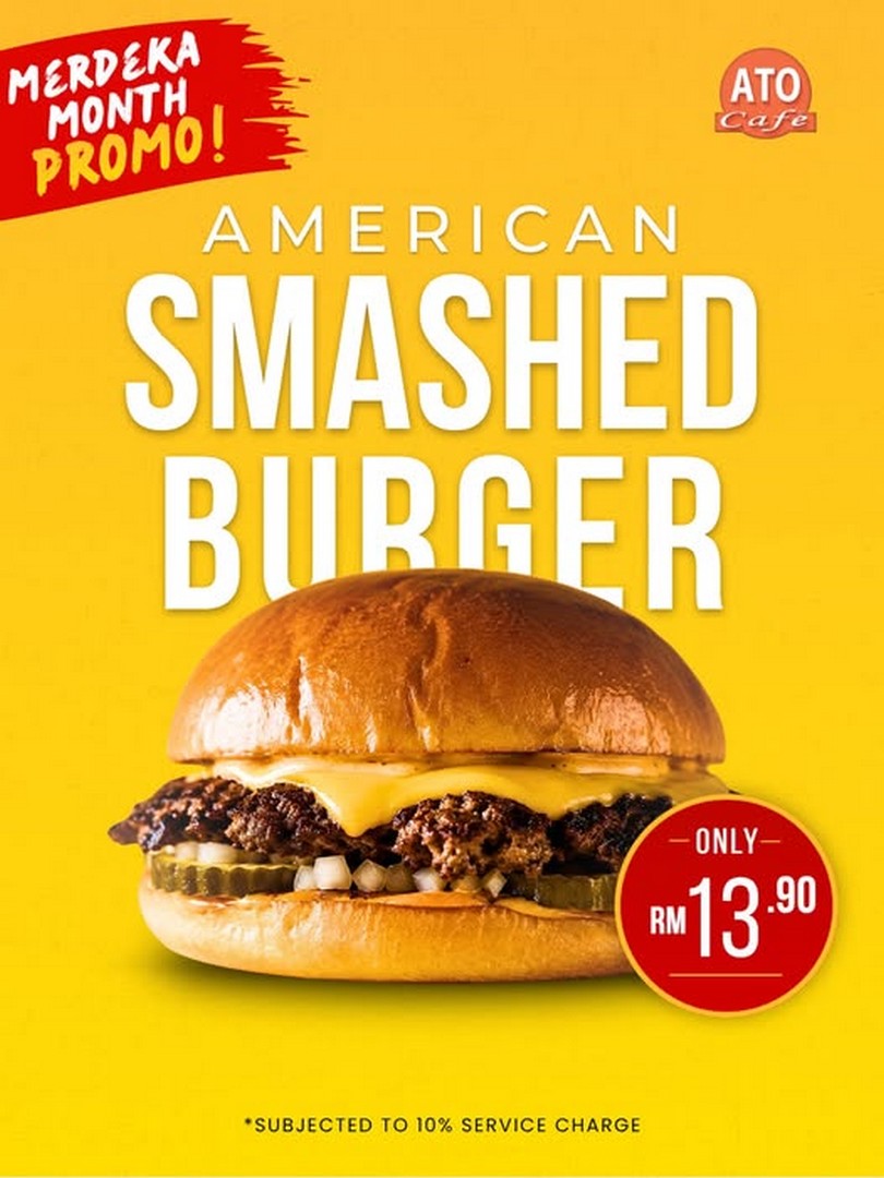 ATO-Gaming-Cafe-x-Studio-Authentic-American-Smashed-Burger-Promotion 4 August 2026 onwards: ATO Gaming Cafe x Studio: Authentic American Smashed Burger Promotion from RM13.90 at TTDI Kuala Lumpur