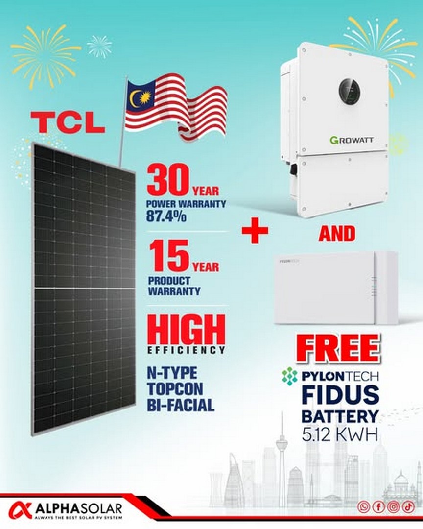 Alpha-Solar-Malaysia-Merdeka-Solar-Promotion-1 13 August 2026 onwards: Alpha Solar Malaysia: Merdeka Solar Promotion with Free 5.12kWh Battery and Up to RM3,000 Government Rebate