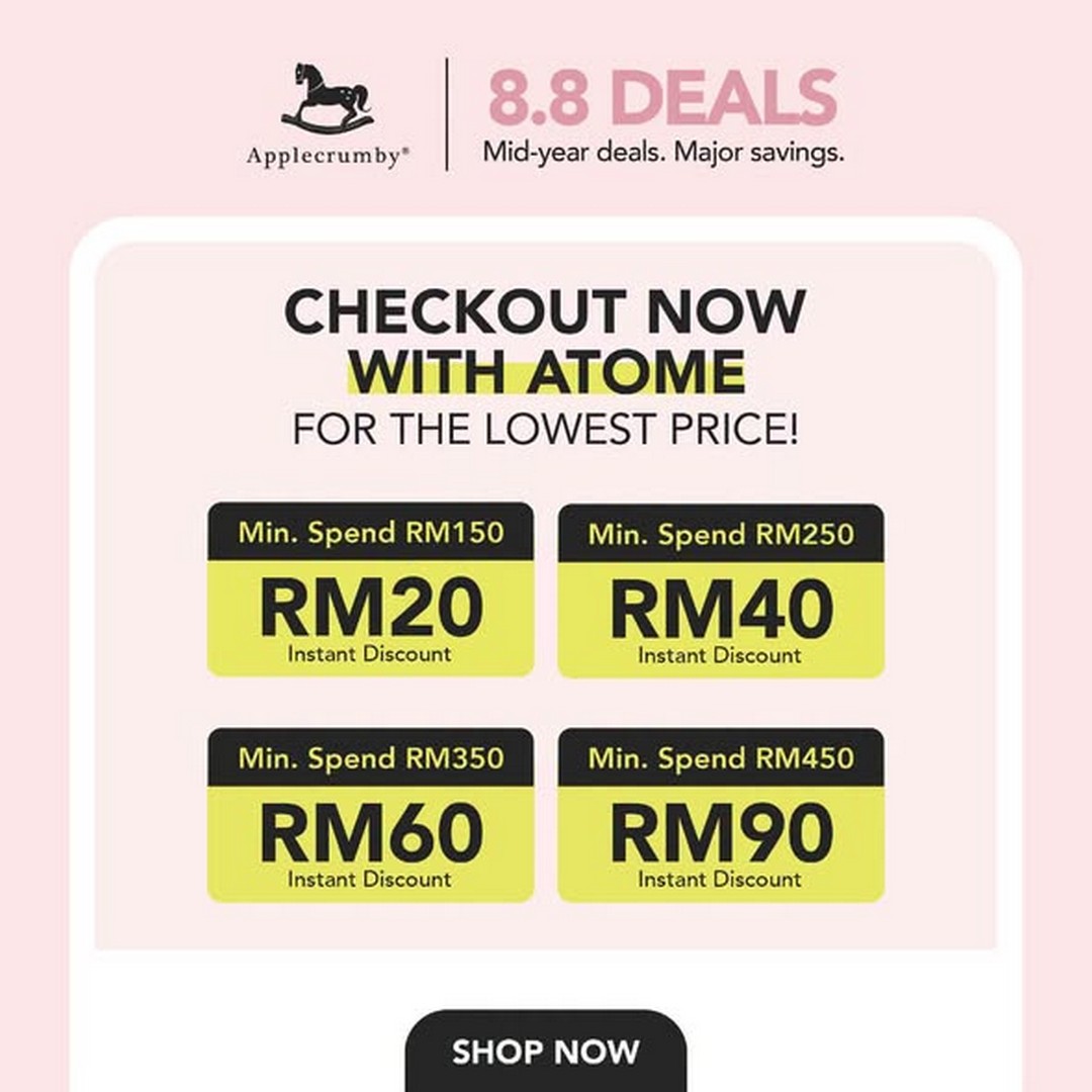Applecrumby-8.8-Mega-Deals-Promotion-2 4-10 August 2026: Applecrumby 8.8 Mega Deals Promotion: Enjoy Exclusive Atome Voucher Savings, Bundle Offers and Free Kids Gifts