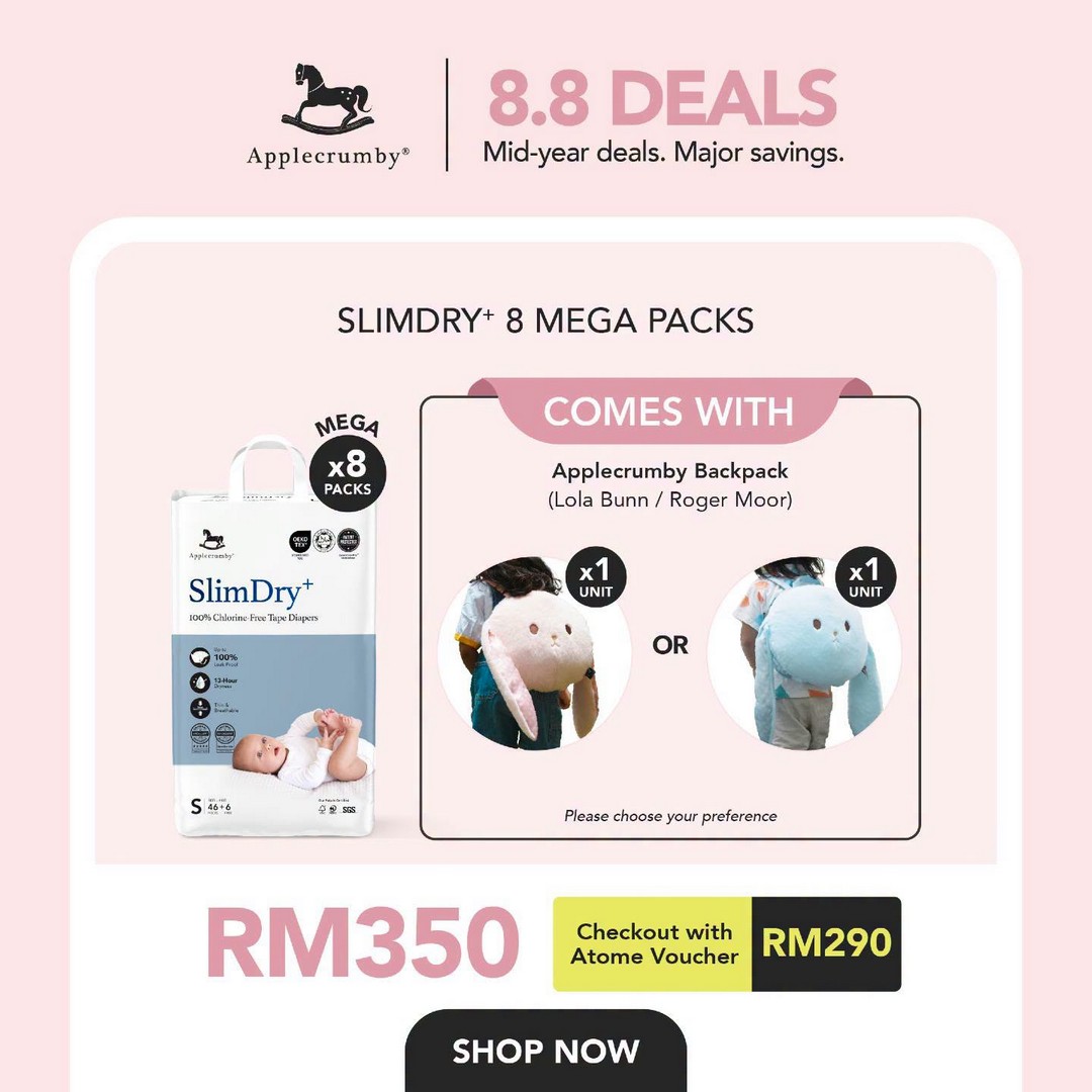 Applecrumby-8.8-Mega-Deals-Promotion-4 4-10 August 2026: Applecrumby 8.8 Mega Deals Promotion: Enjoy Exclusive Atome Voucher Savings, Bundle Offers and Free Kids Gifts