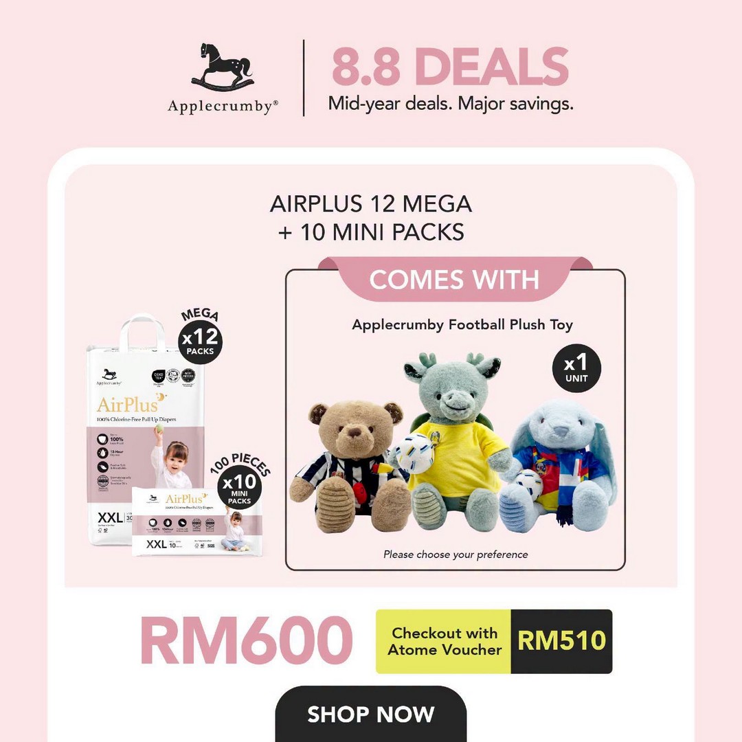 Applecrumby-8.8-Mega-Deals-Promotion-6 4-10 August 2026: Applecrumby 8.8 Mega Deals Promotion: Enjoy Exclusive Atome Voucher Savings, Bundle Offers and Free Kids Gifts