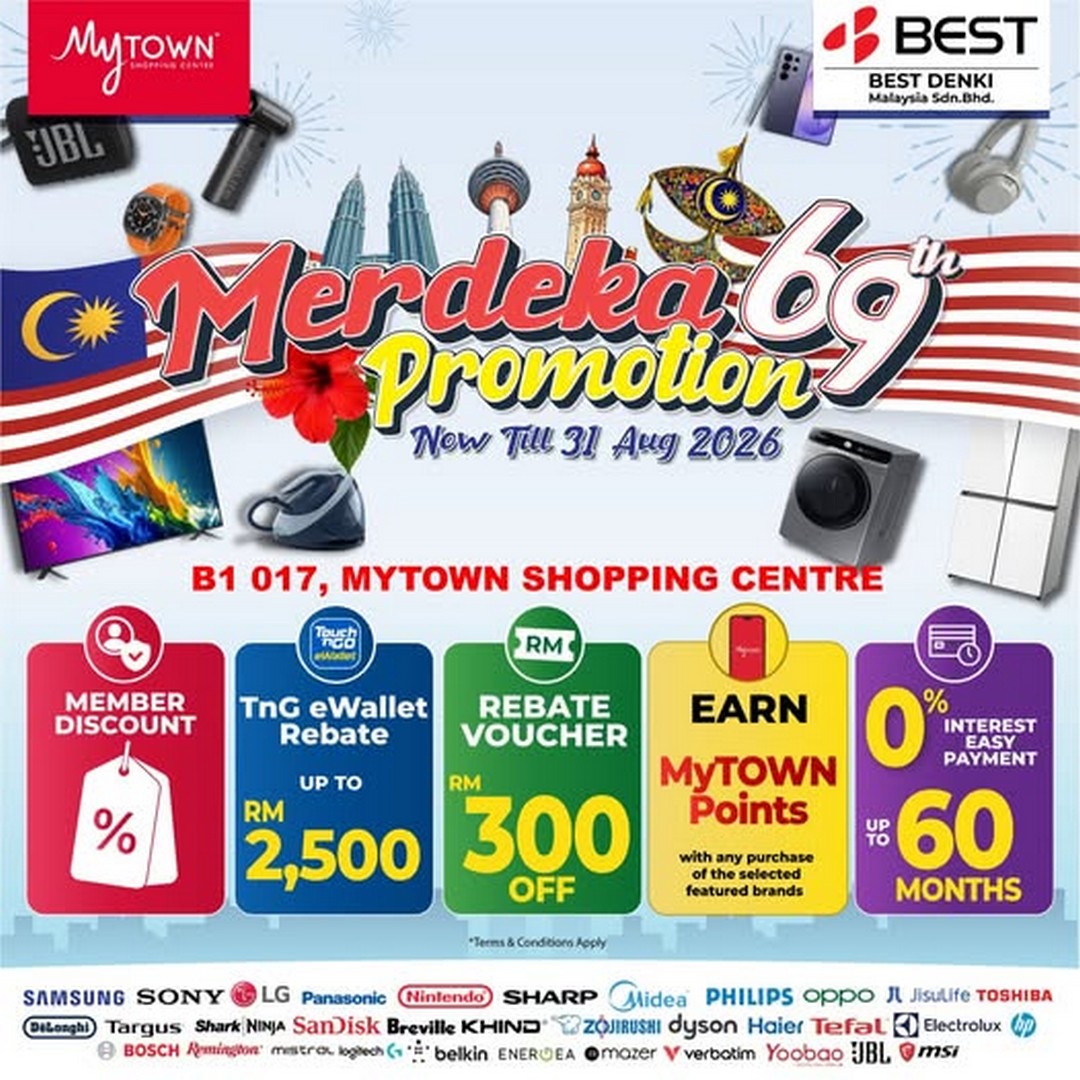 BEST-DENKI-Malaysia-Merdeka-69th-Promotion Now Till 31 August 2026: BEST DENKI Malaysia: Merdeka 69th Promotion with Up to RM2,500 Touch ’n Go eWallet Rebate and 0% Easy Payment