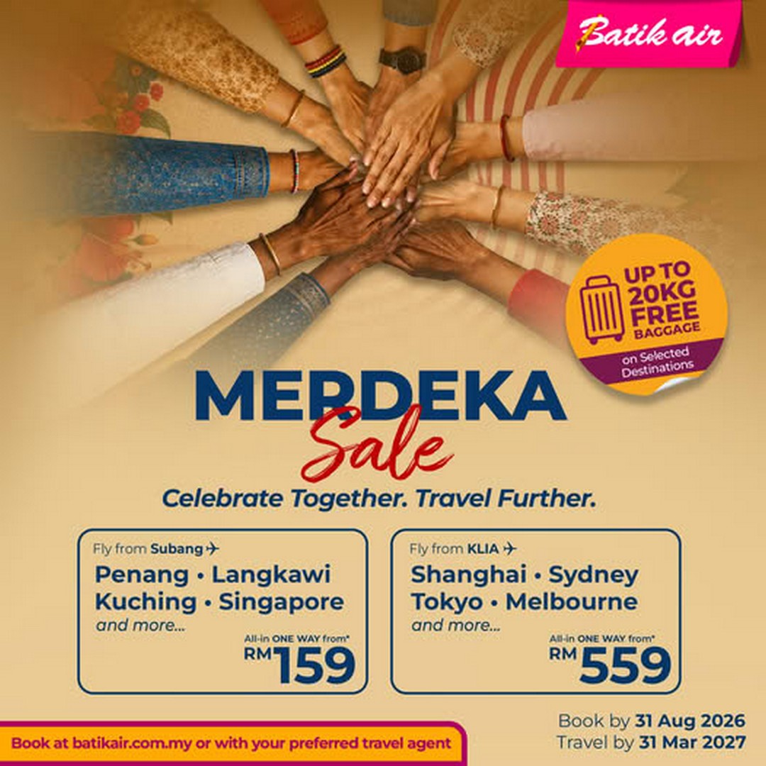 Batik-Air-Malaysia-Merdeka-Promotion-–-Fly-from-Subang-to-Sydney Now Till 31 August 2026: Batik Air Malaysia Merdeka Promotion – Fly from Subang to Sydney, Melbourne or Shanghai from RM159 with Free Baggage