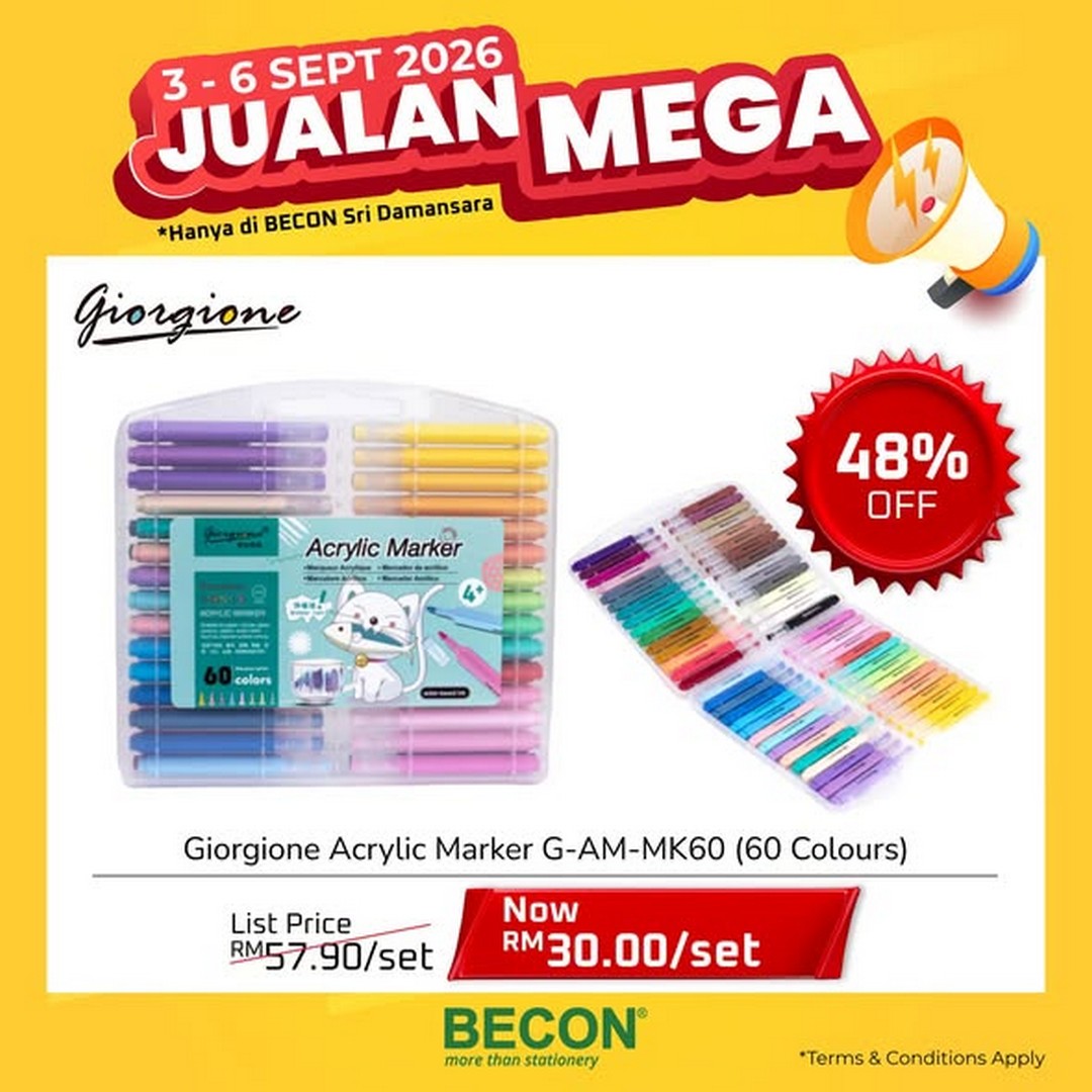 Becon-Stationery-Mega-Sale-Promotion-with-Up-to-70-Off-3 3-6 September 2026: Becon Stationery: Mega Sale Promotion with Up to 70% Off at Sri Damansara, Kuala Lumpur
