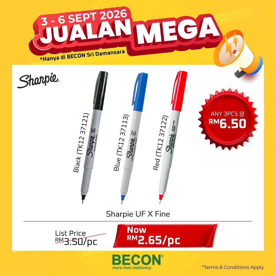 Becon-Stationery-Mega-Sale-Promotion-with-Up-to-70-Off-9 3-6 September 2026: Becon Stationery: Mega Sale Promotion with Up to 70% Off at Sri Damansara, Kuala Lumpur