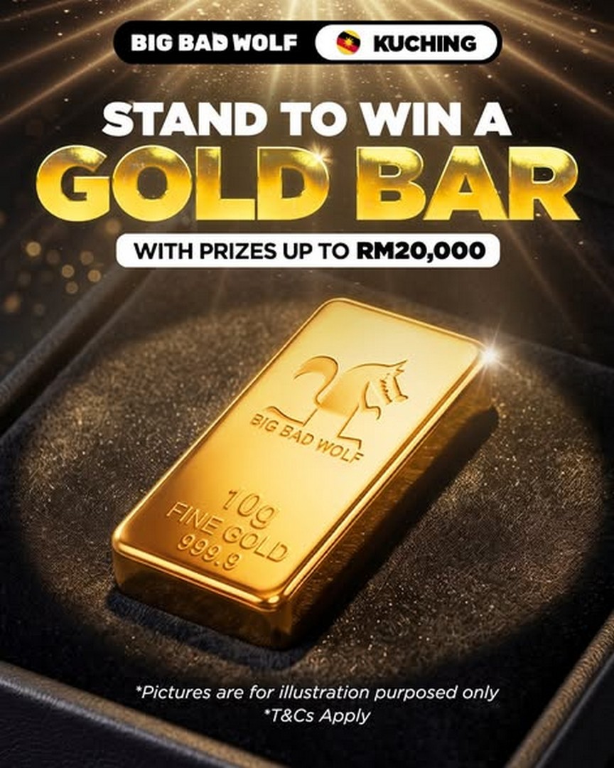 Big-Bad-Wolf-Books-Book-Sale-Promotion-with-Books-1 25 August-6 September 2026: Big Bad Wolf Books: Book Sale Promotion with Books from RM3, Up to 95% Off and a Chance to Win 10g Gold Bar in Kuching