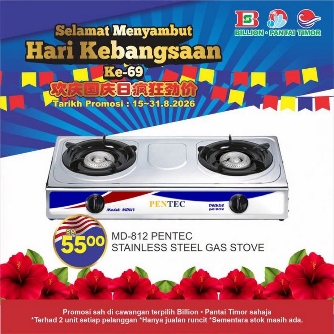 Billion-Pantai-Timor-Hari-Kebangsaan-Promotion-2 15-31 August 2026: Billion & Pantai Timor: Hari Kebangsaan Promotion with Cheap Home Essentials, Appliances and Stationery