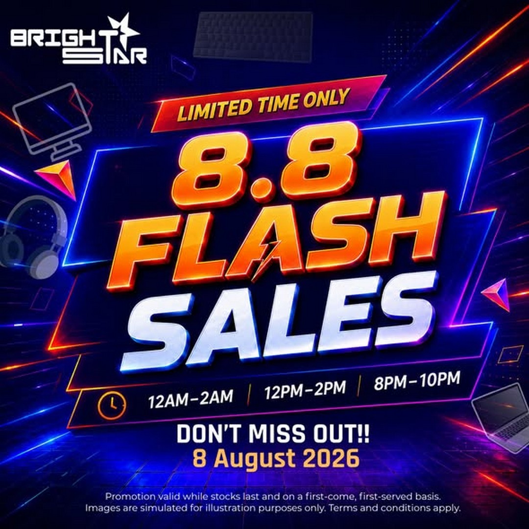 Brightstar-Computer-8.8-Flash-Sale 8 August 2026: Brightstar Computer 8.8 Flash Sale Promotion – Limited-Time PC Deals with Three Exclusive Shopping Sessions in Malaysia