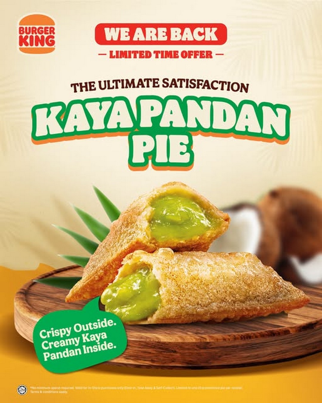 Burger-King-Malaysia-Kaya-Pandan-Pie-Promotion 20 August 2026 onwards: Burger King Malaysia Kaya Pandan Pie Promotion – Crispy Pie with Creamy Kaya Pandan Filling