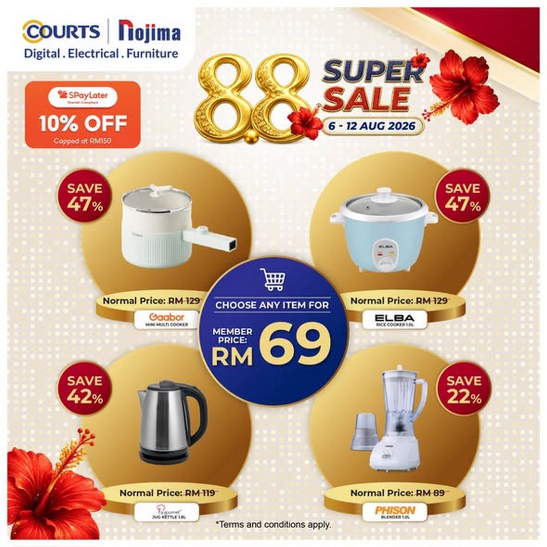 COURTS-Malaysia-Enjoy-Up-To-47-Off-Selected-Home-Appliances-1 6-12 August 2026: COURTS Malaysia, Enjoy Up To 47% Off Selected Home Appliances, Furniture And More